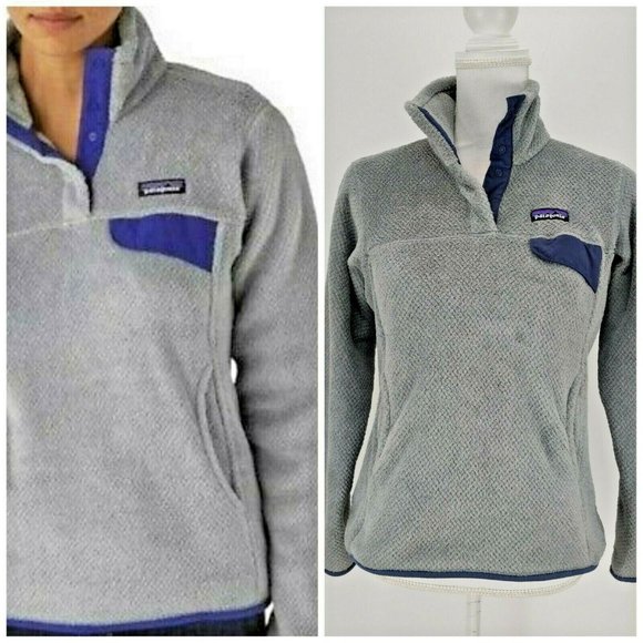 Patagonia Women’s Size S Re-Tool Snap-T Pullover Fleece Jacket Gray - Picture 1 of 10